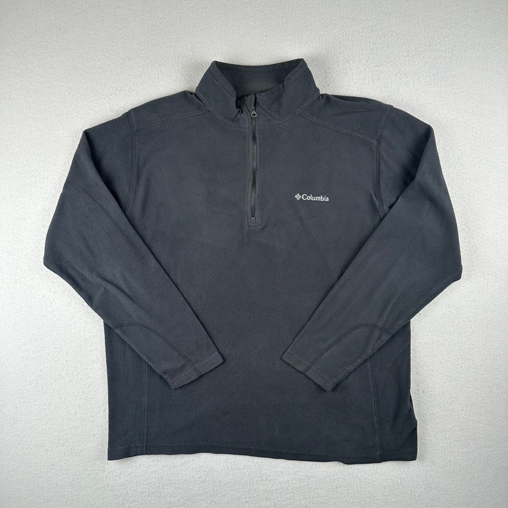 Columbia Pullover Mens XL Black Fleece Quarter-Zip Mock Neck XM6279